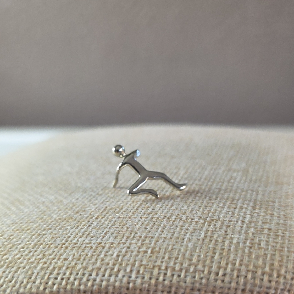 Silver Toned Crawling Man Ear Cuff
